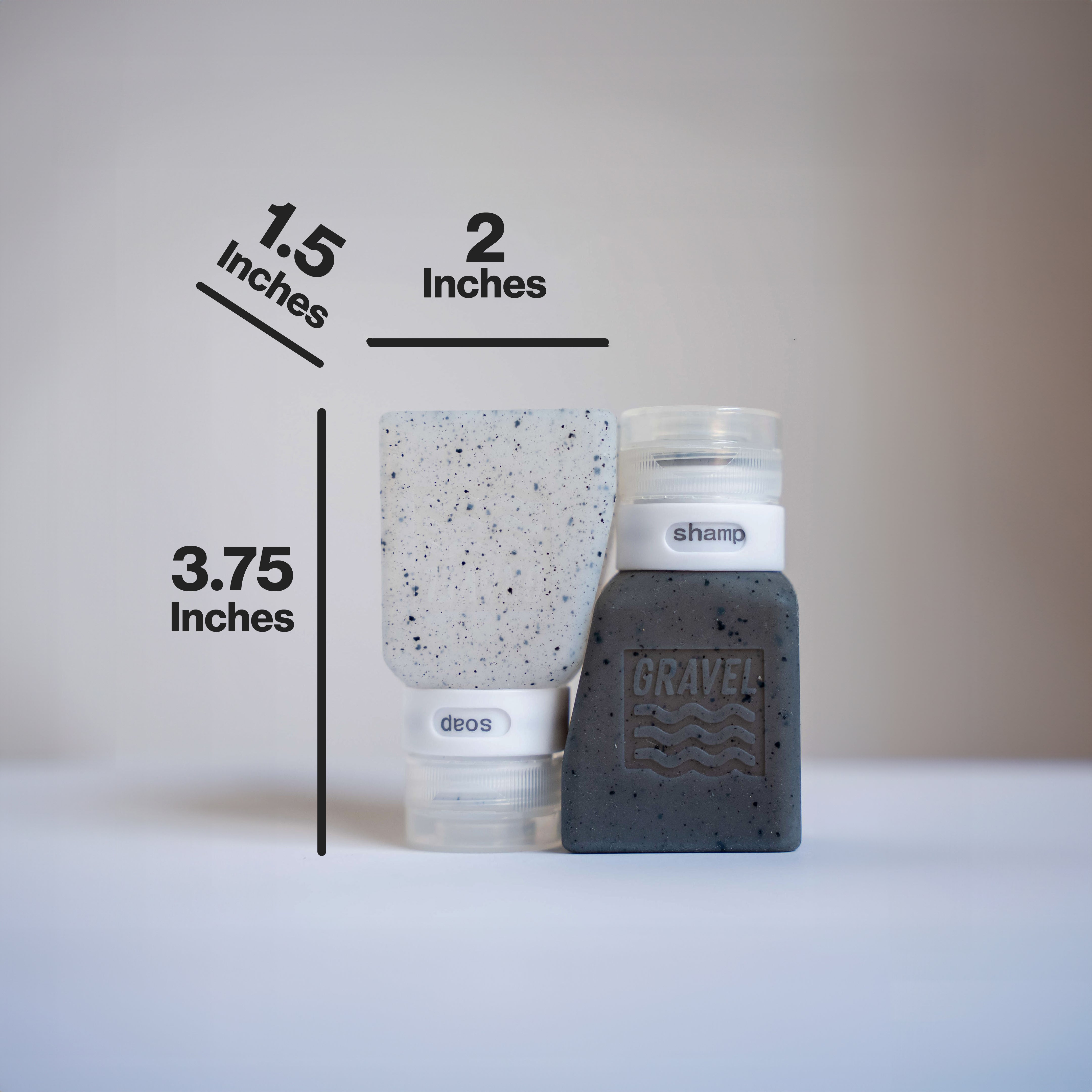 Gravel Travel Bottles For Liquids 3oz Two Pack — essential carry-on packing for Turks & Caicos at Sun of the Beach Boutique