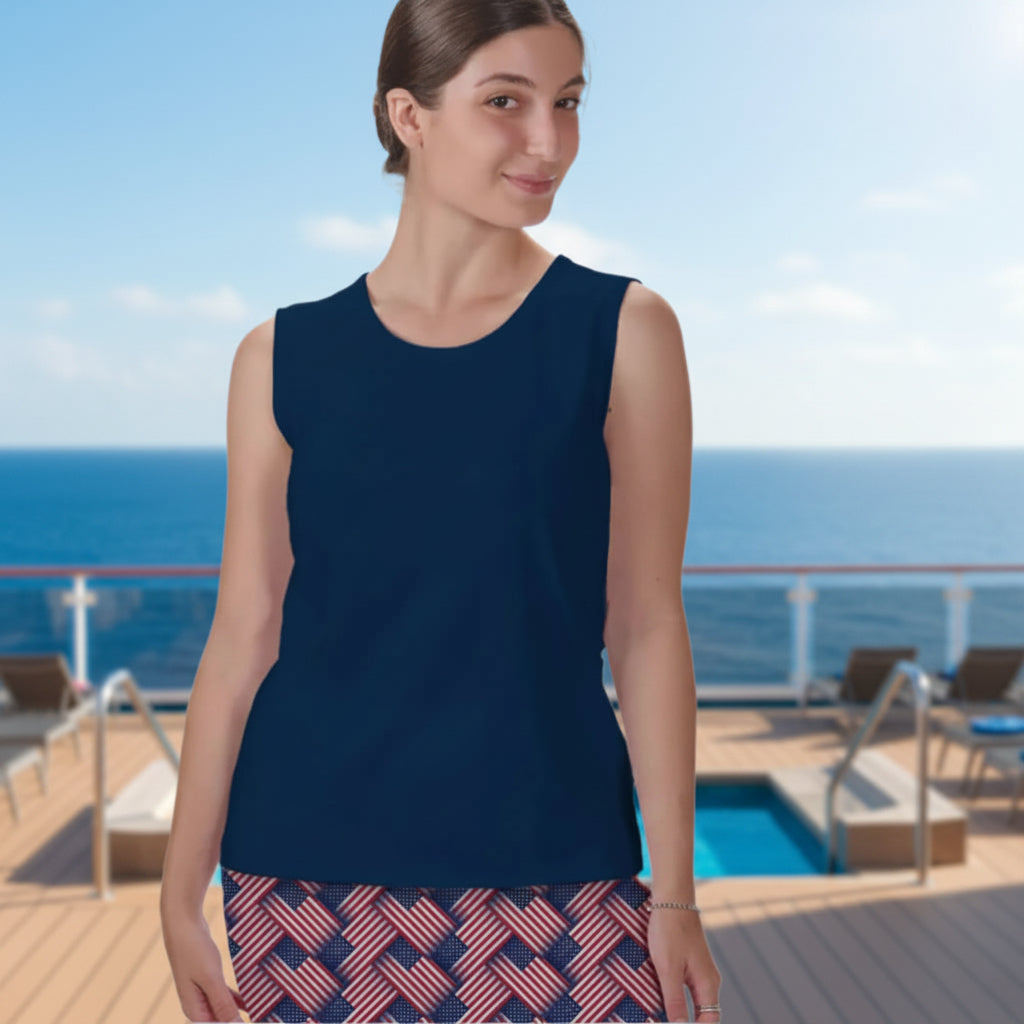 Skort Obsession Sleeveless Crew Neck Top — vacation attire for every type of trip at Sun of the Beach Boutique