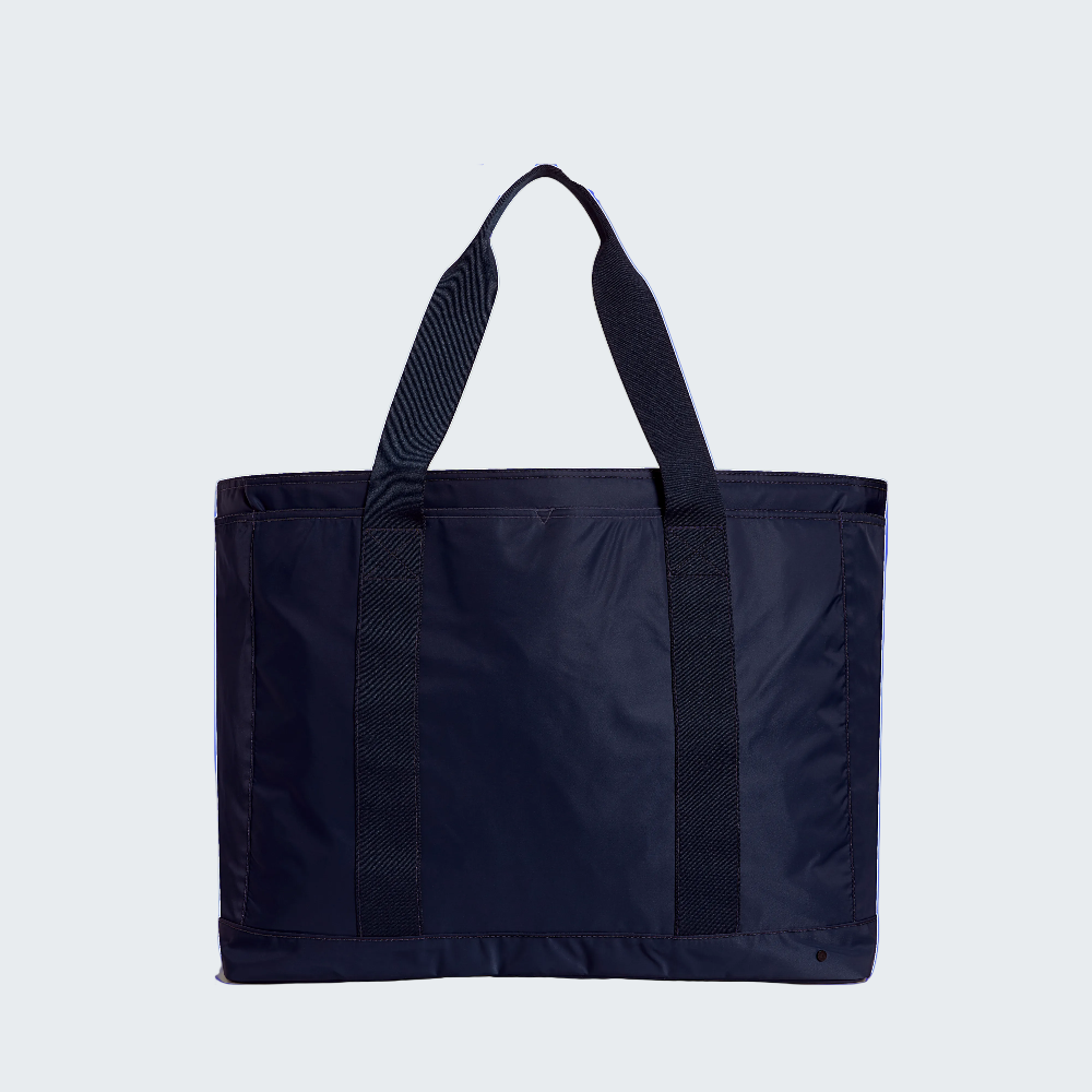 Black tote bag on a white background