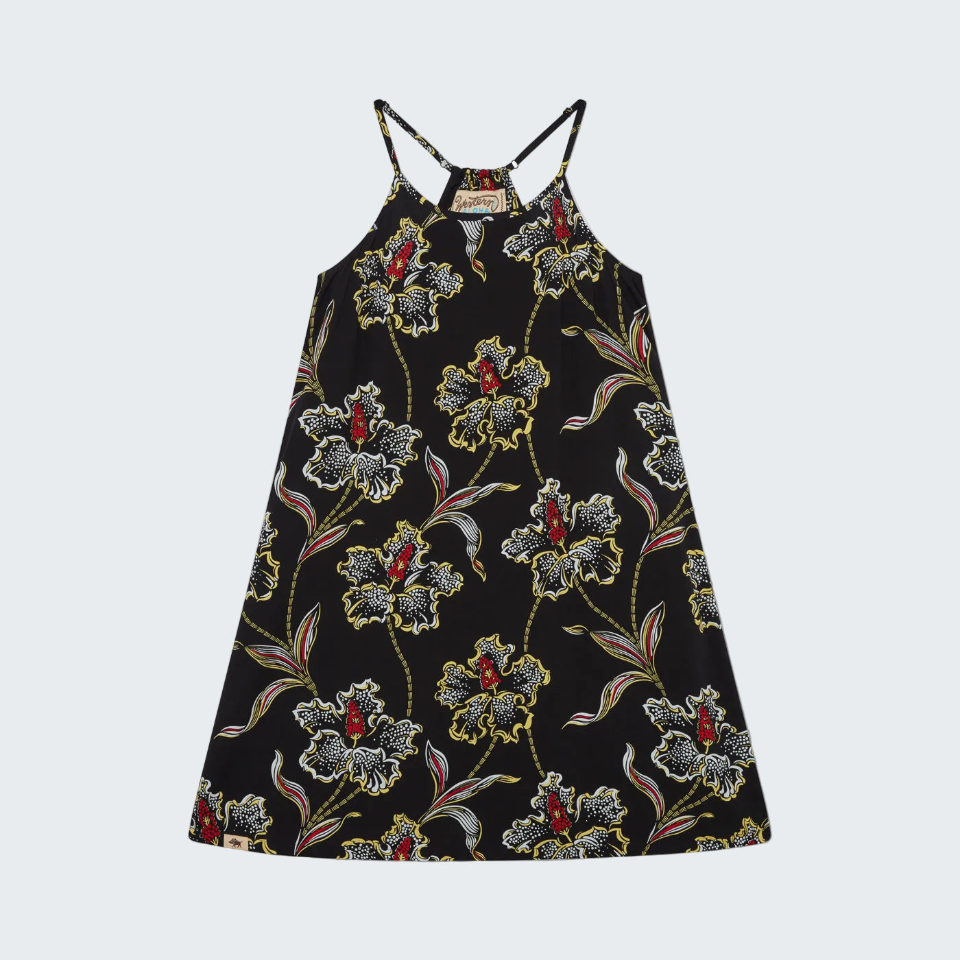 Floral patterned dress on a white background