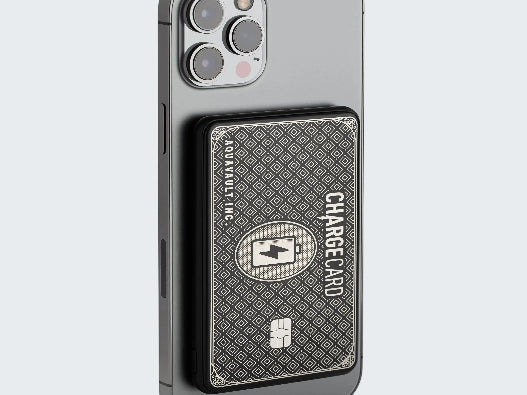 Phone case with built-in card holder on a white background