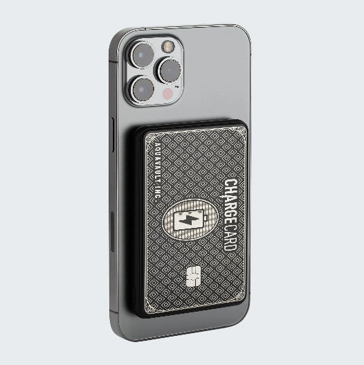 Phone case with built-in card holder on a white background