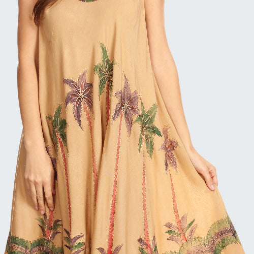 tan palm tree dress