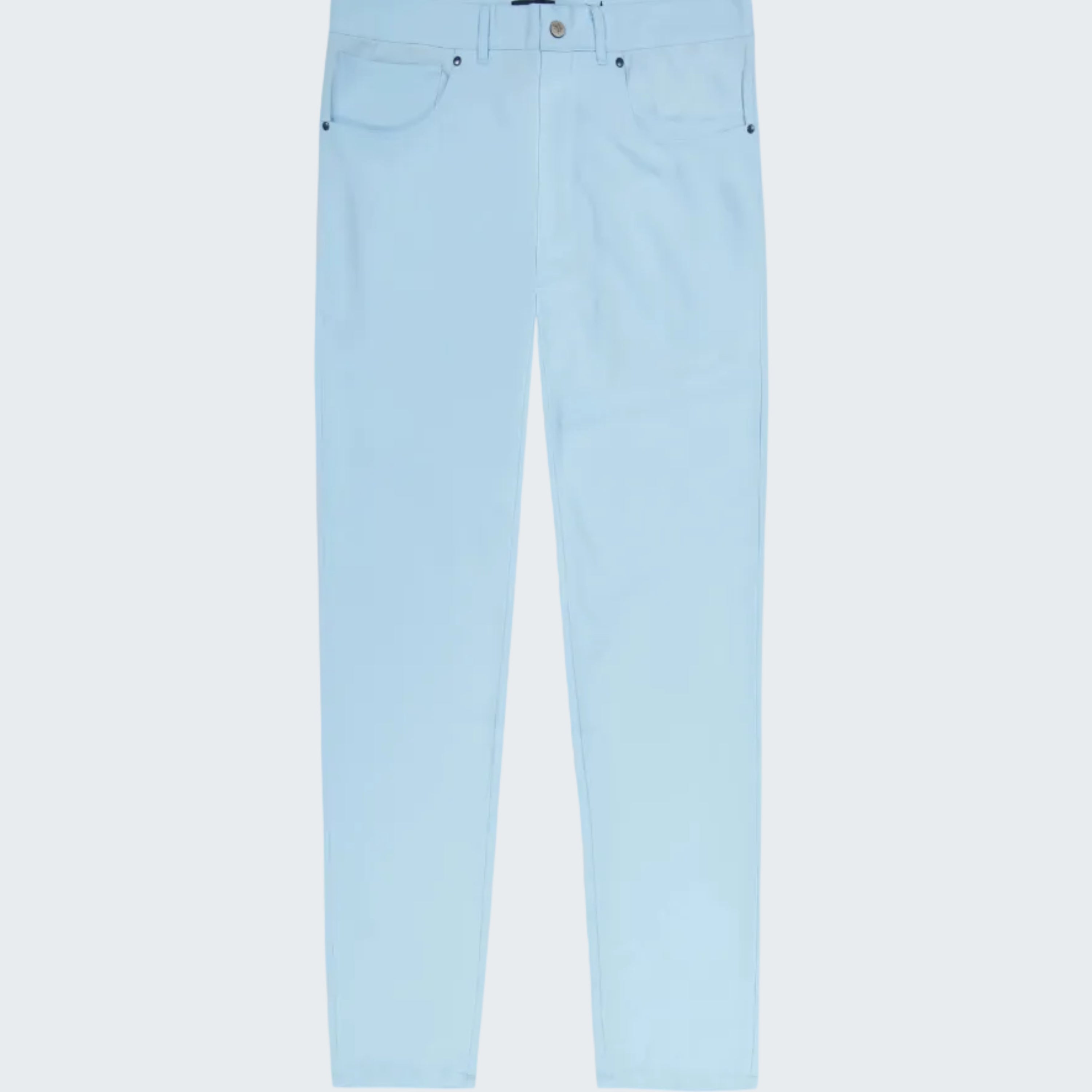 Light blue jeans on a white background