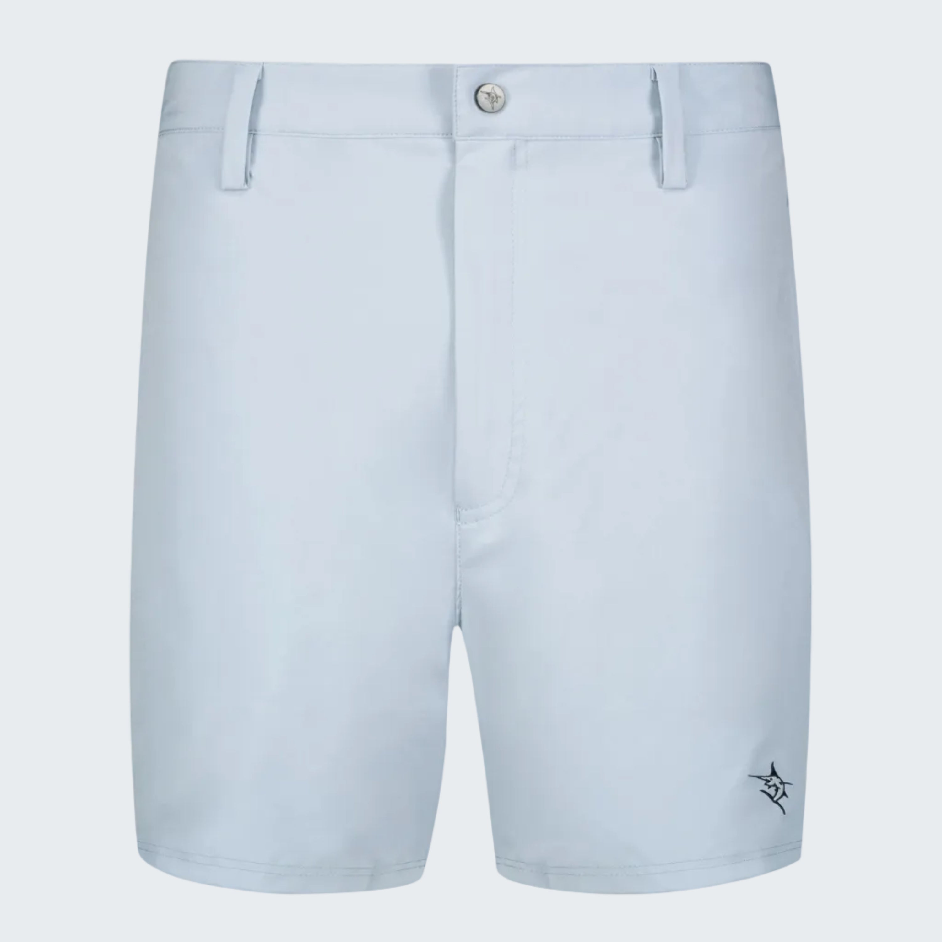 Light blue shorts on a white background