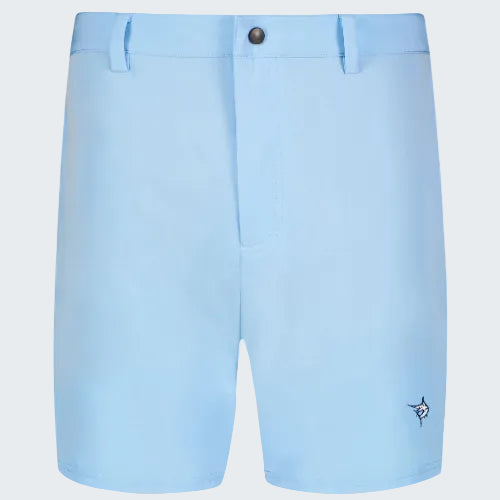 Light blue shorts on a white background