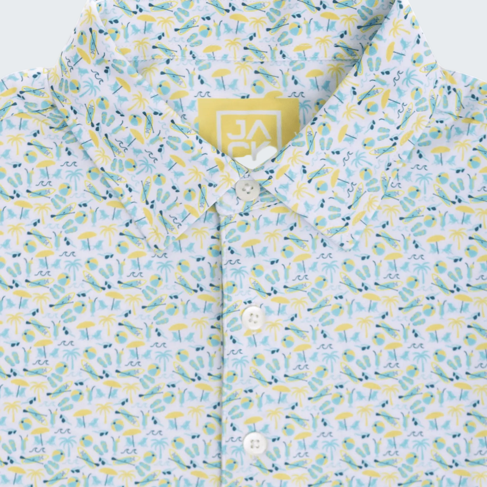 Shirt with a colorful pattern on a white background
