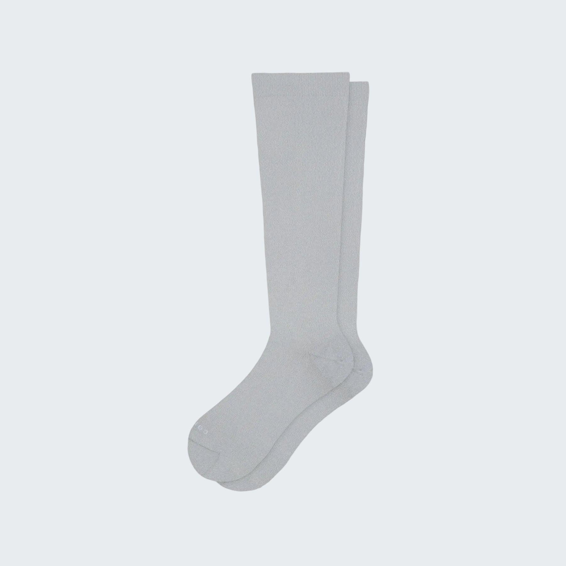 Gray knee-high sock on a white background