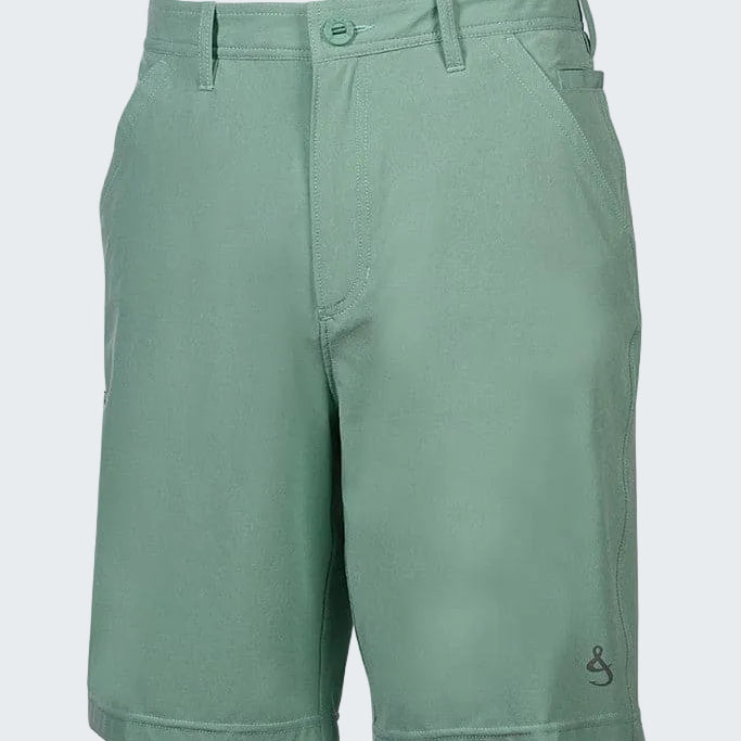 Green shorts on a white background