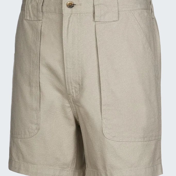 Beige shorts on a white background