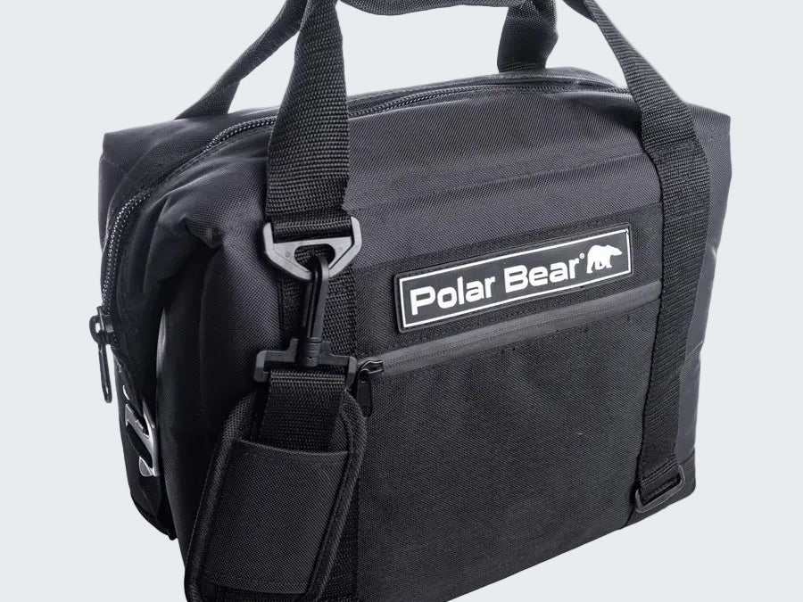 Black bag with 'Polar Bear' logo on a white background