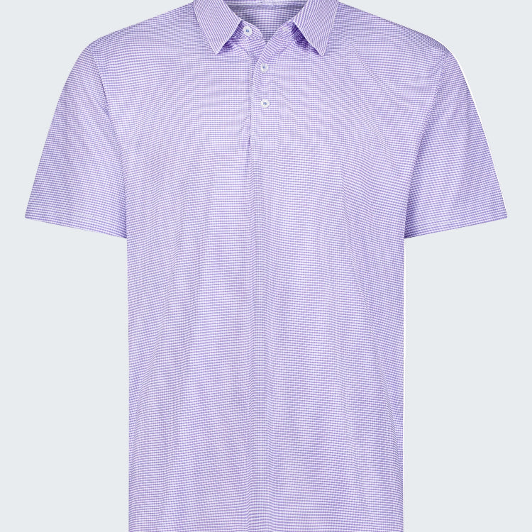 Purple checkered shirt on a white background