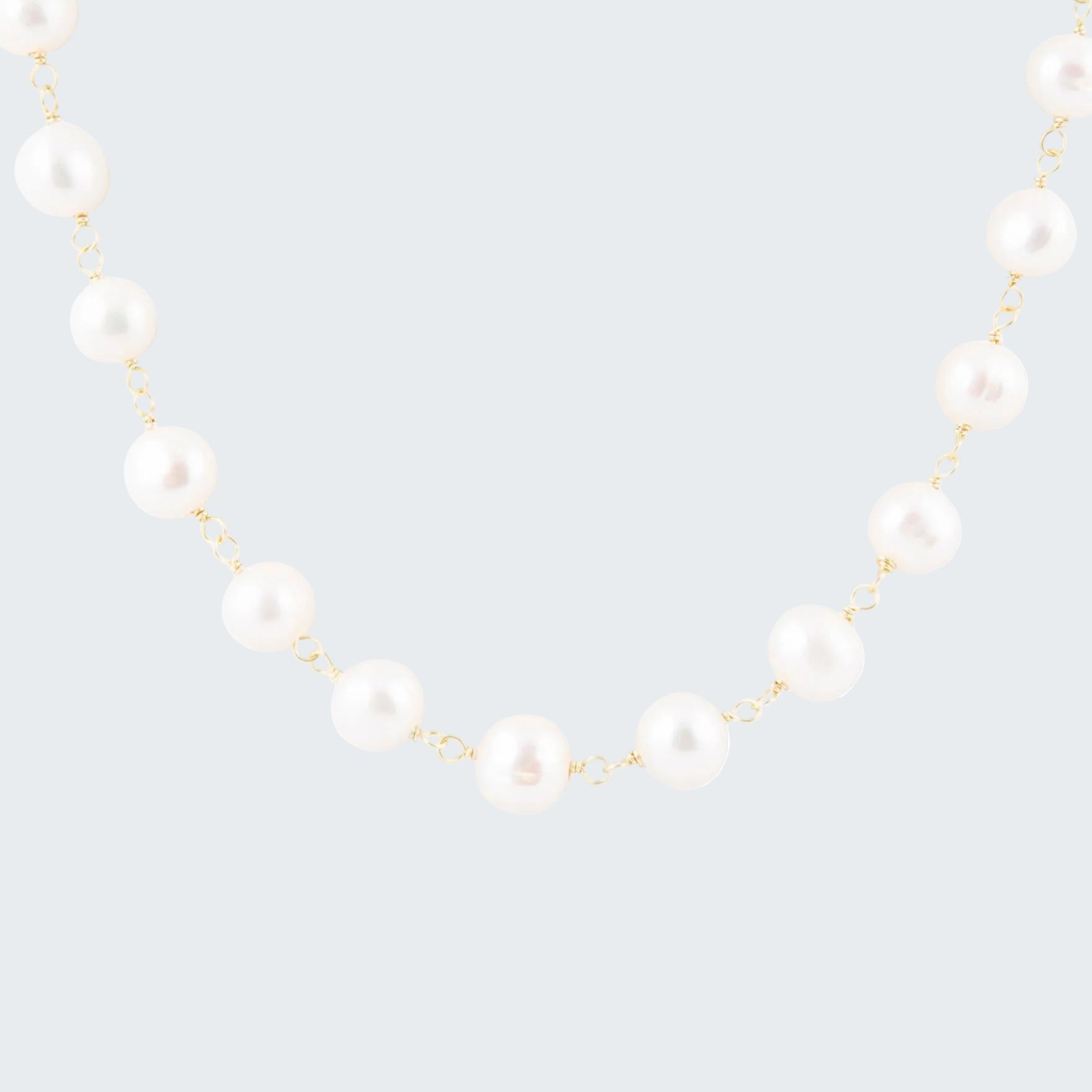 Pearl necklace on a white background