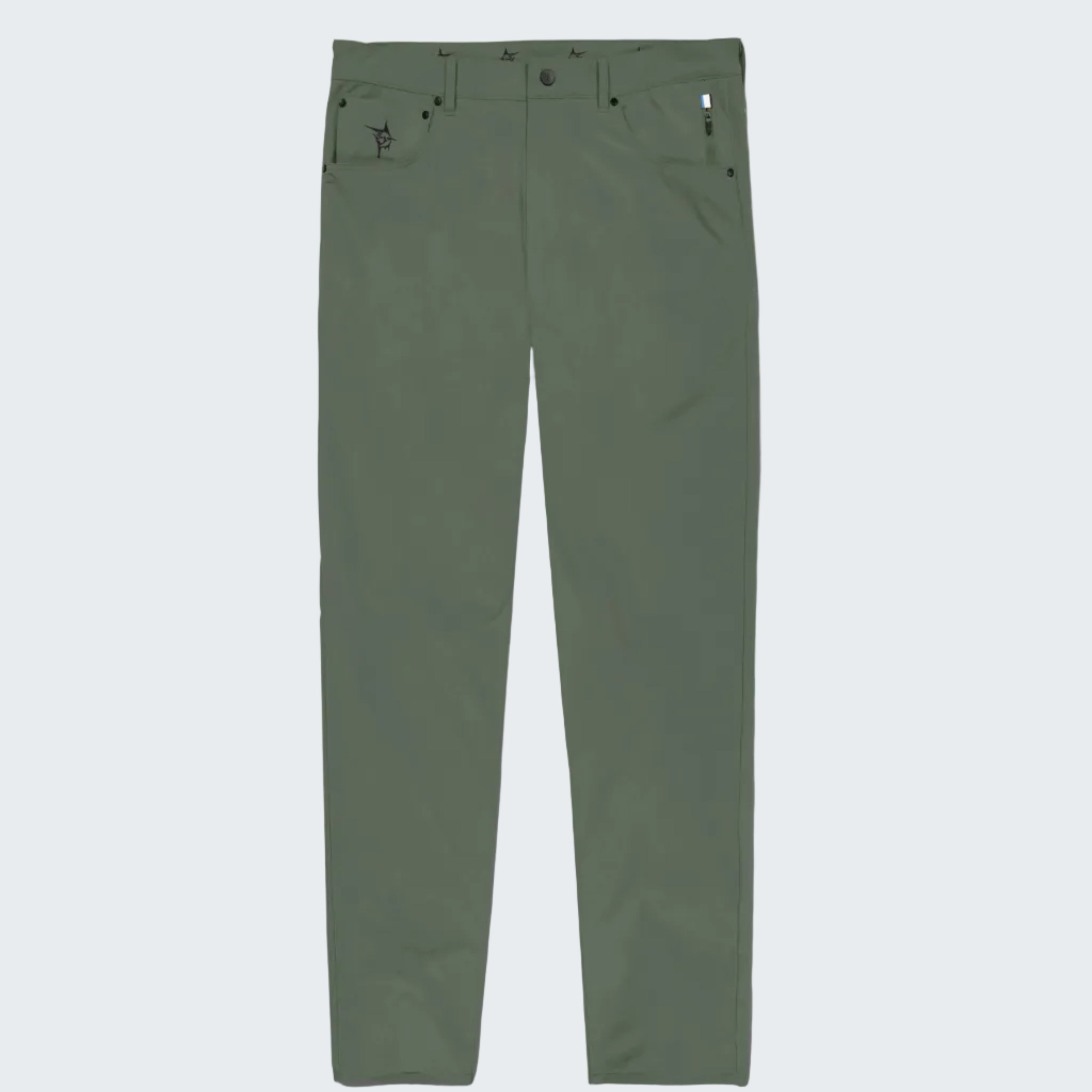 Green pants on a white background