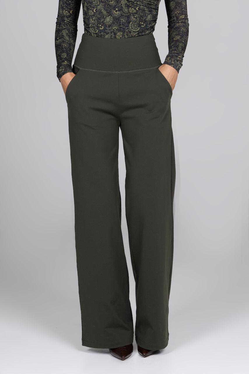 KiraGrace High Waist Wide Leg Loden Green pants — resort fashion inspiration from Sun of the Beach Boutique