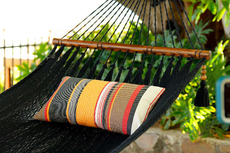 Limbo Imports Cabana Coastal Beach House Hammock — the best hammock for backyard or beach vacation at Sun of the Beach Boutique