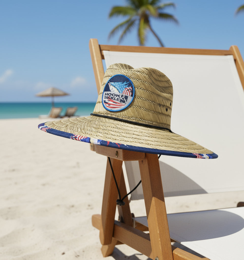 Hook &amp; Tackle Tuna Tropical Straw Hat — perfect Key West fishing and beach style at Sun of the Beach Boutique