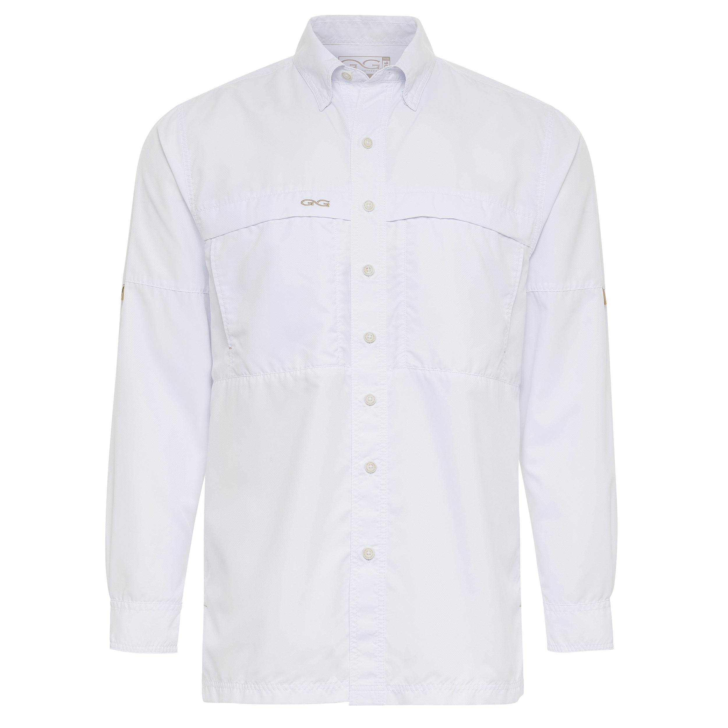 White button-up shirt on a white background