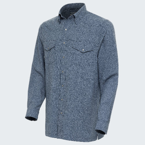 Blue flannel shirt on a white background