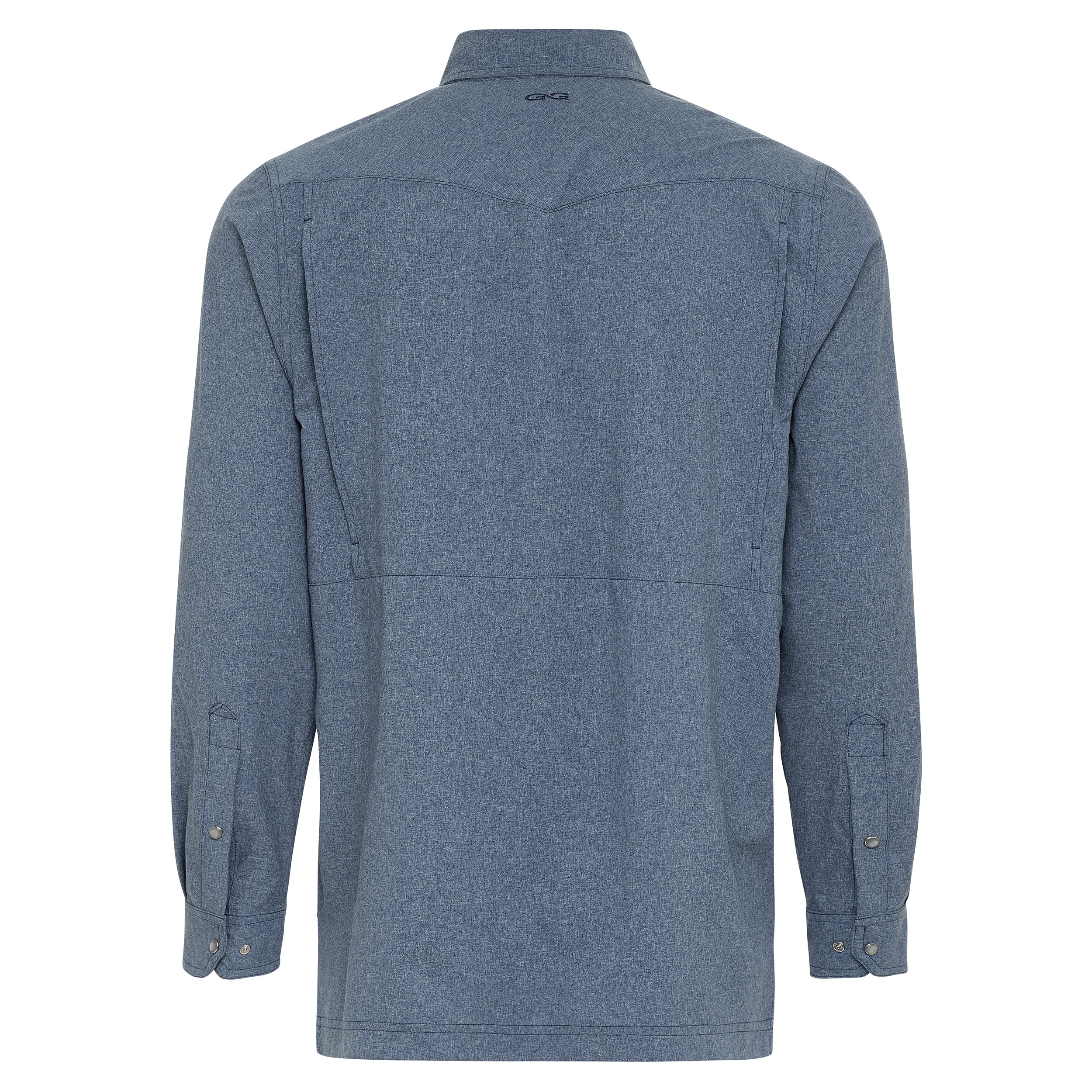 Blue denim shirt on a white background