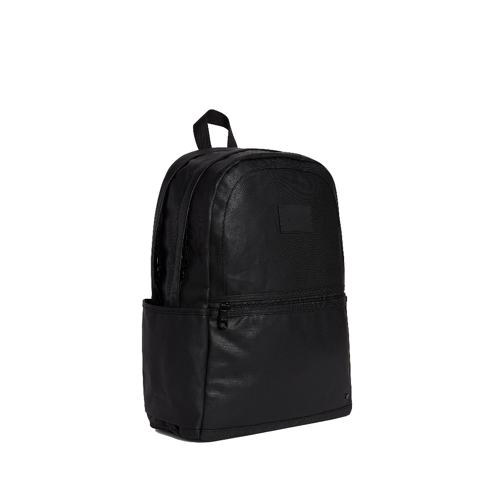 Black backpack on a white background