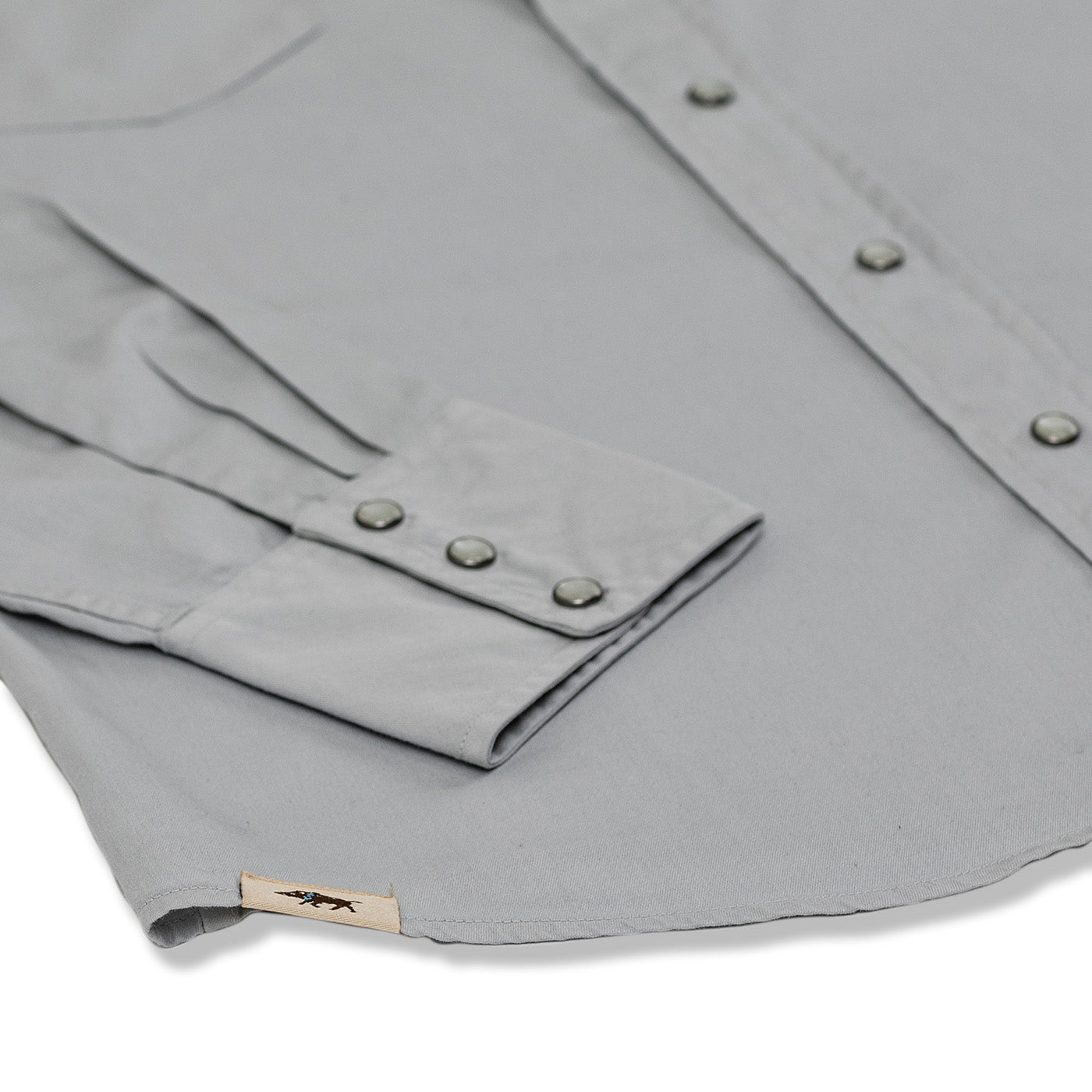 Gray jacket with button details on a white background