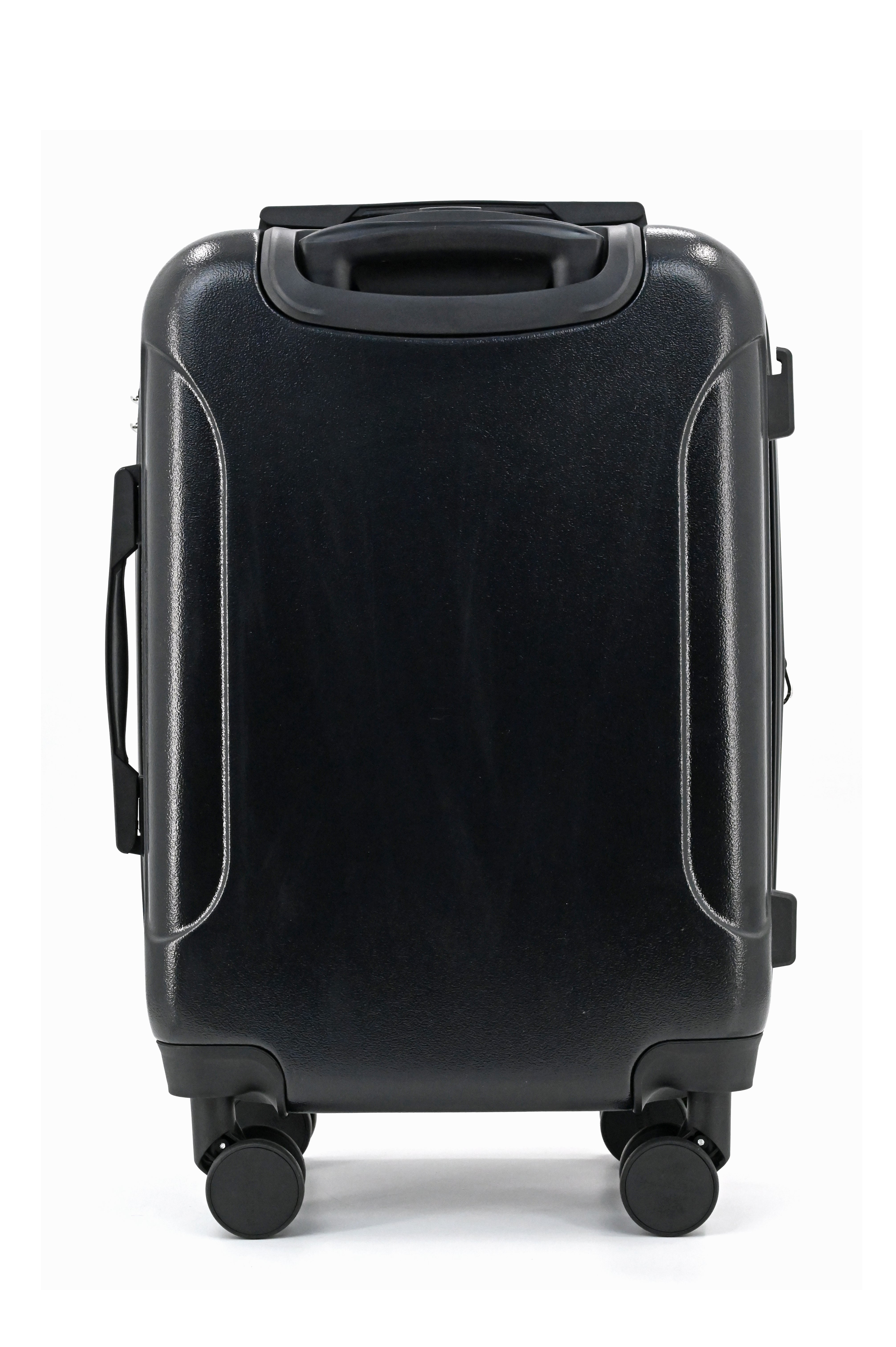 Black suitcase on a white background