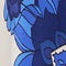 Close-up of a blue and white patterned fabric
