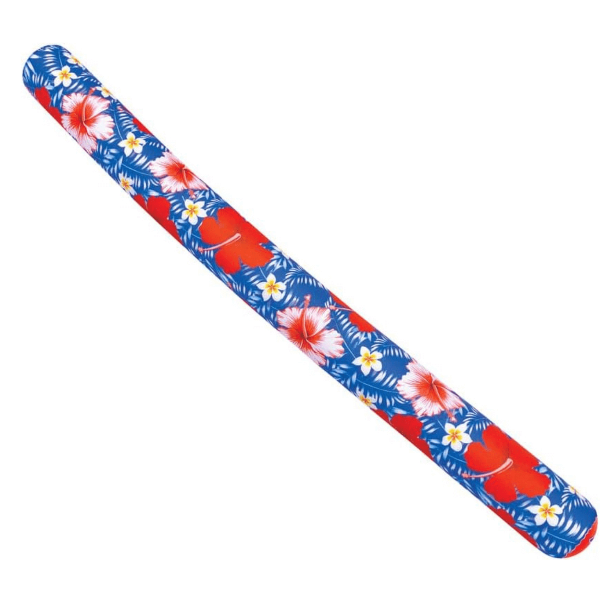 Floral-patterned slotted spoon on a white background