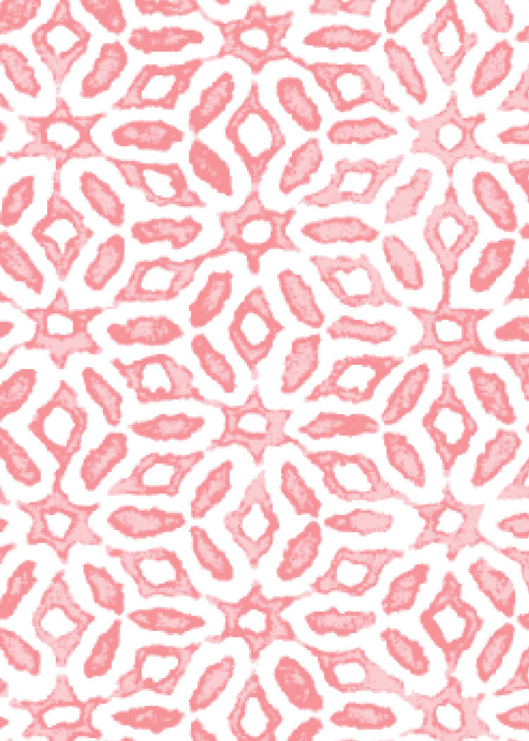 Pink geometric pattern on a white background