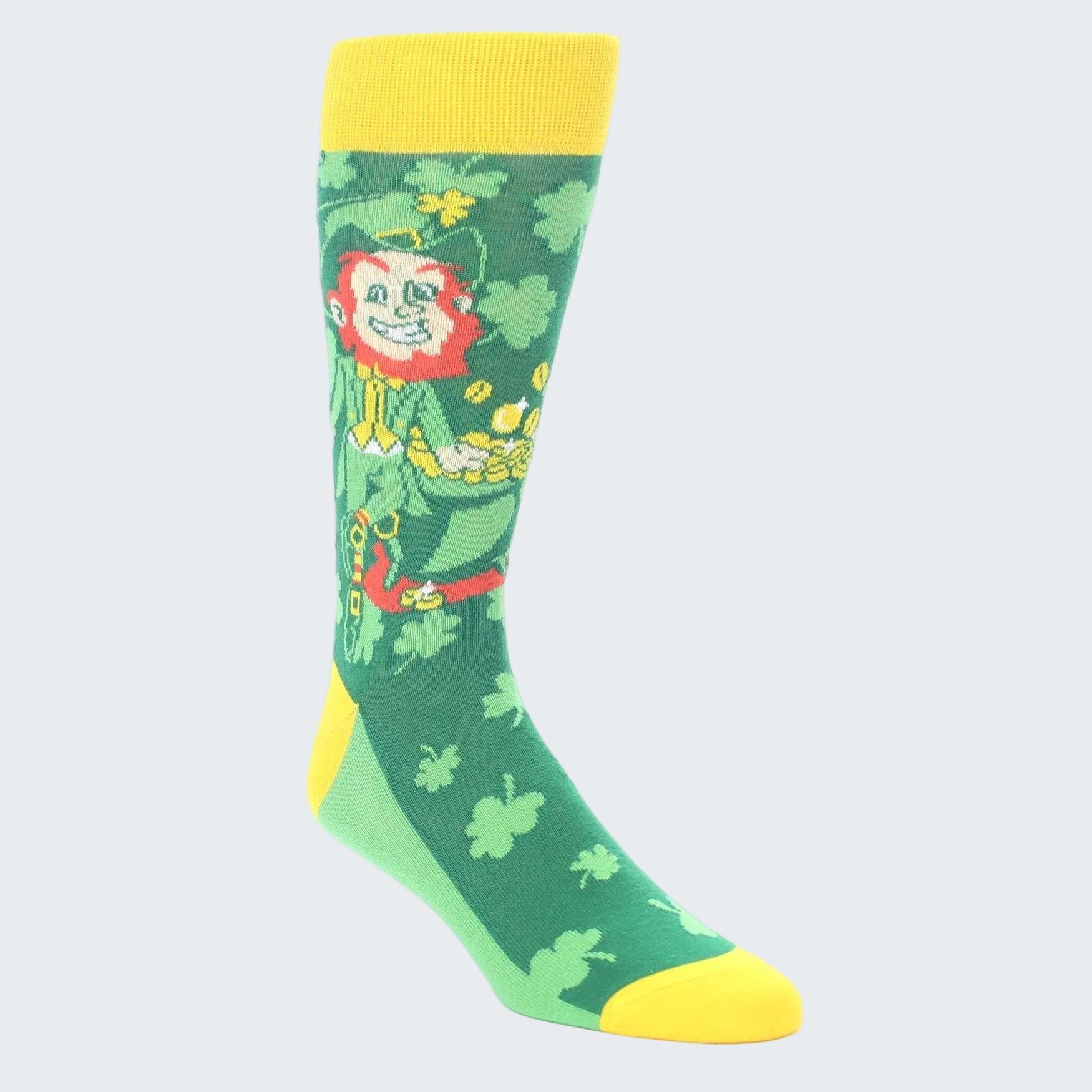 Colorful sock with a clown design on a white background