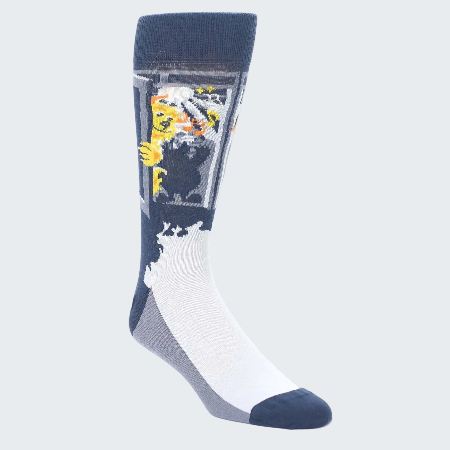 Sock with graphic design on a white background