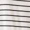 A close-up of a striped fabric pattern with thin black horizontal stripes on a white or off-white background.