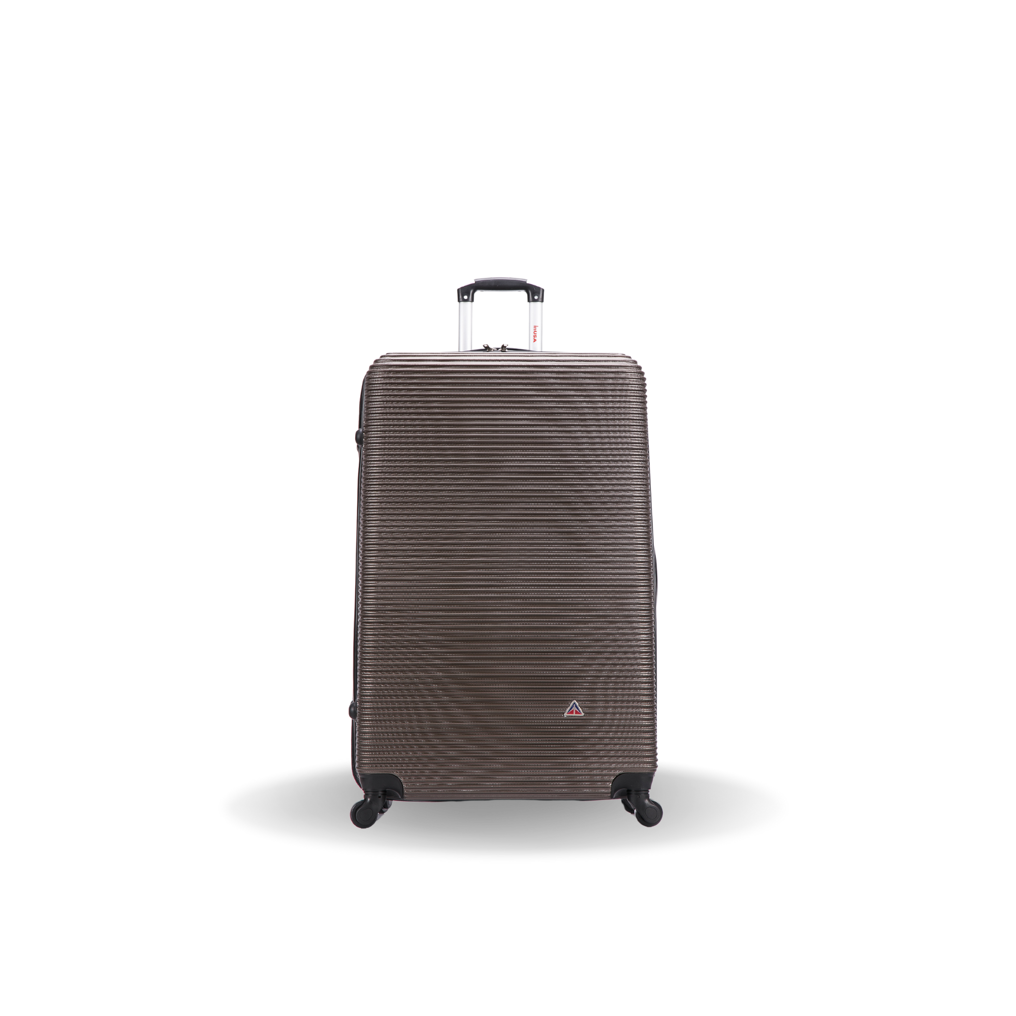Brown suitcase with a pattern on a white background
