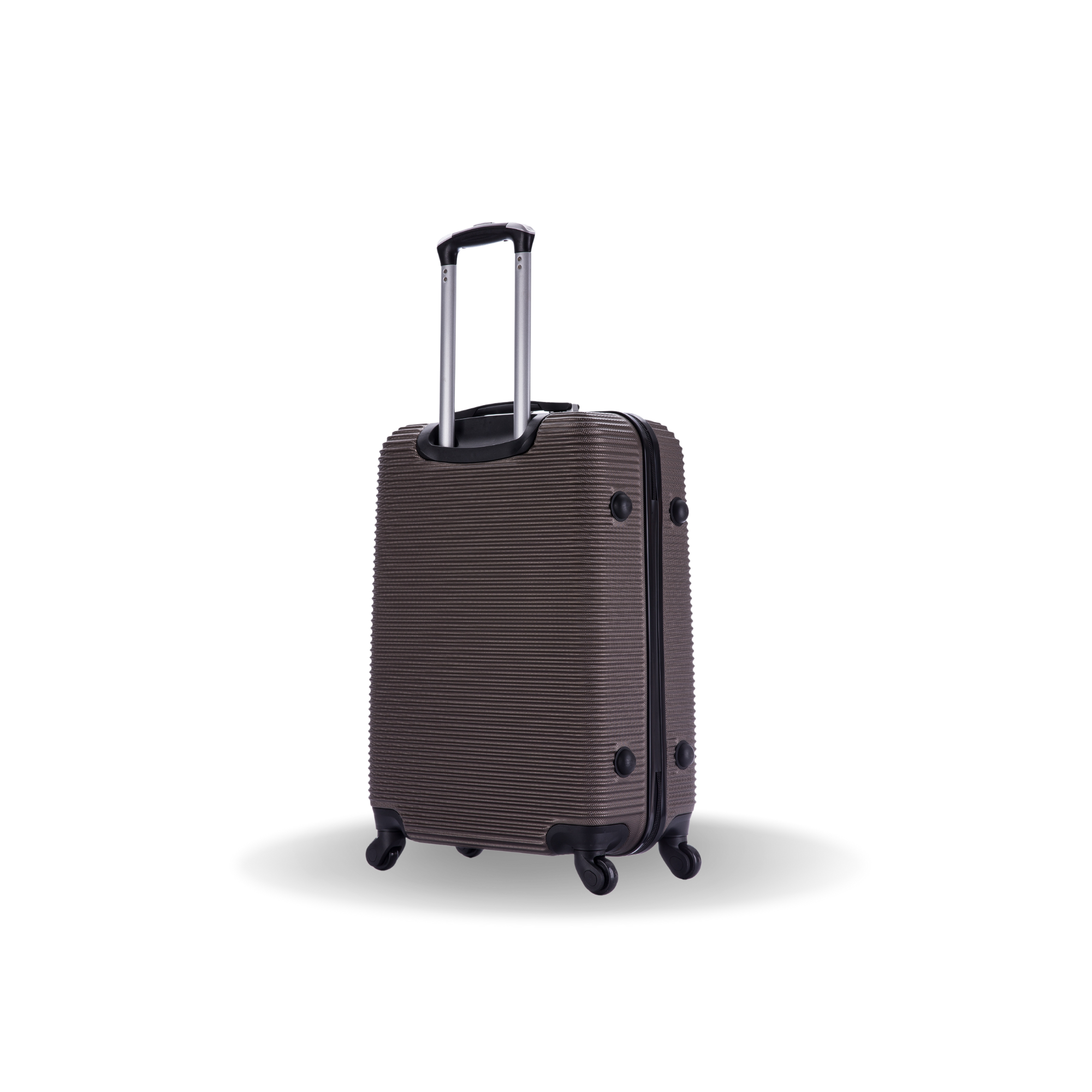 Brown suitcase with a textured surface on a white background