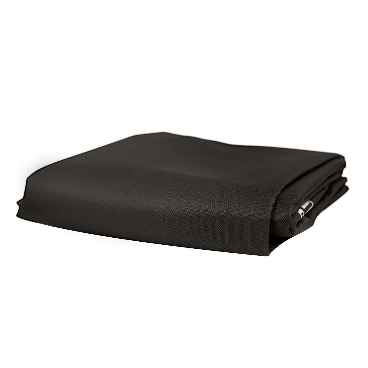 Black blanket folded on a white background