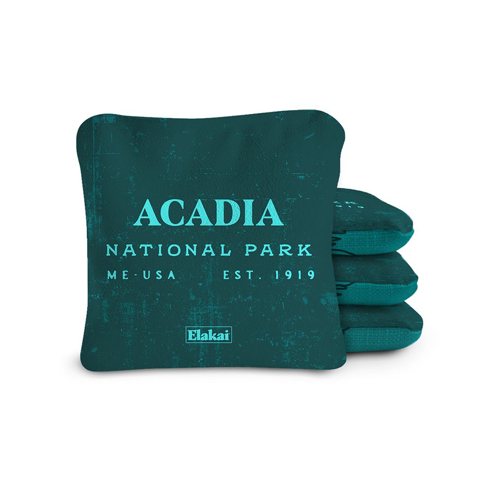 Teal Yellowstone National Park towel with branding on a white background