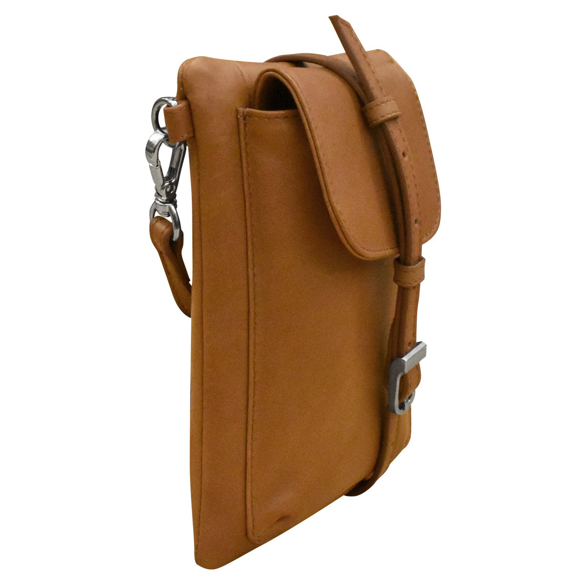 crossbody bag with a phone pocket on a white background