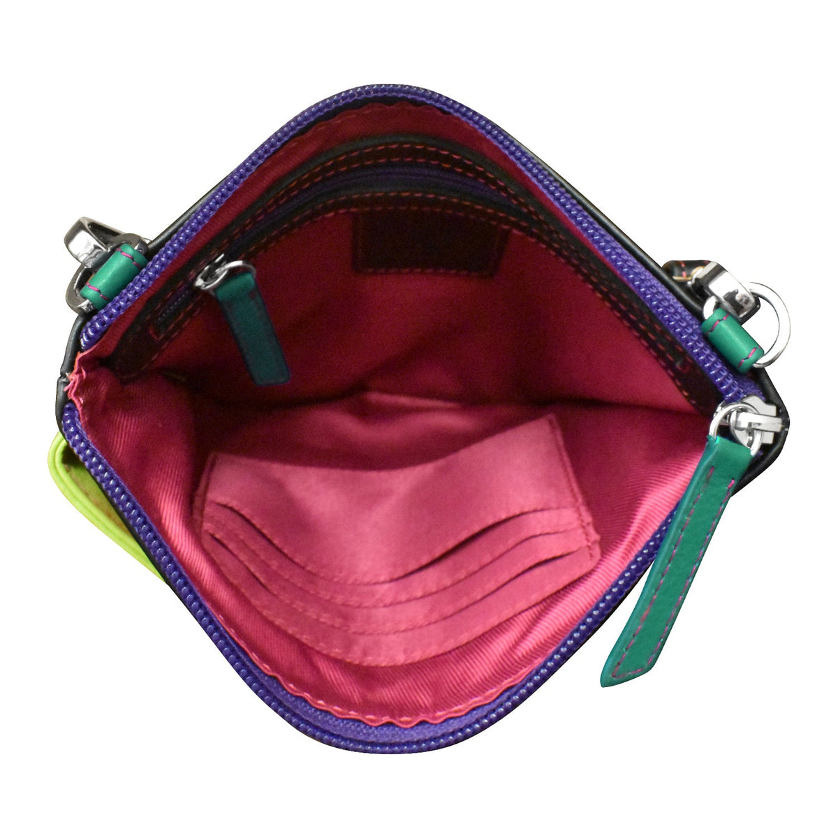 crossbody bag with a phone pocket on a white background