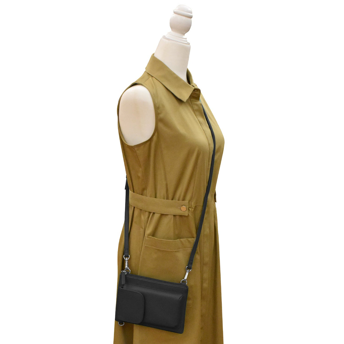 crossbody bag with a phone pocket on a white background