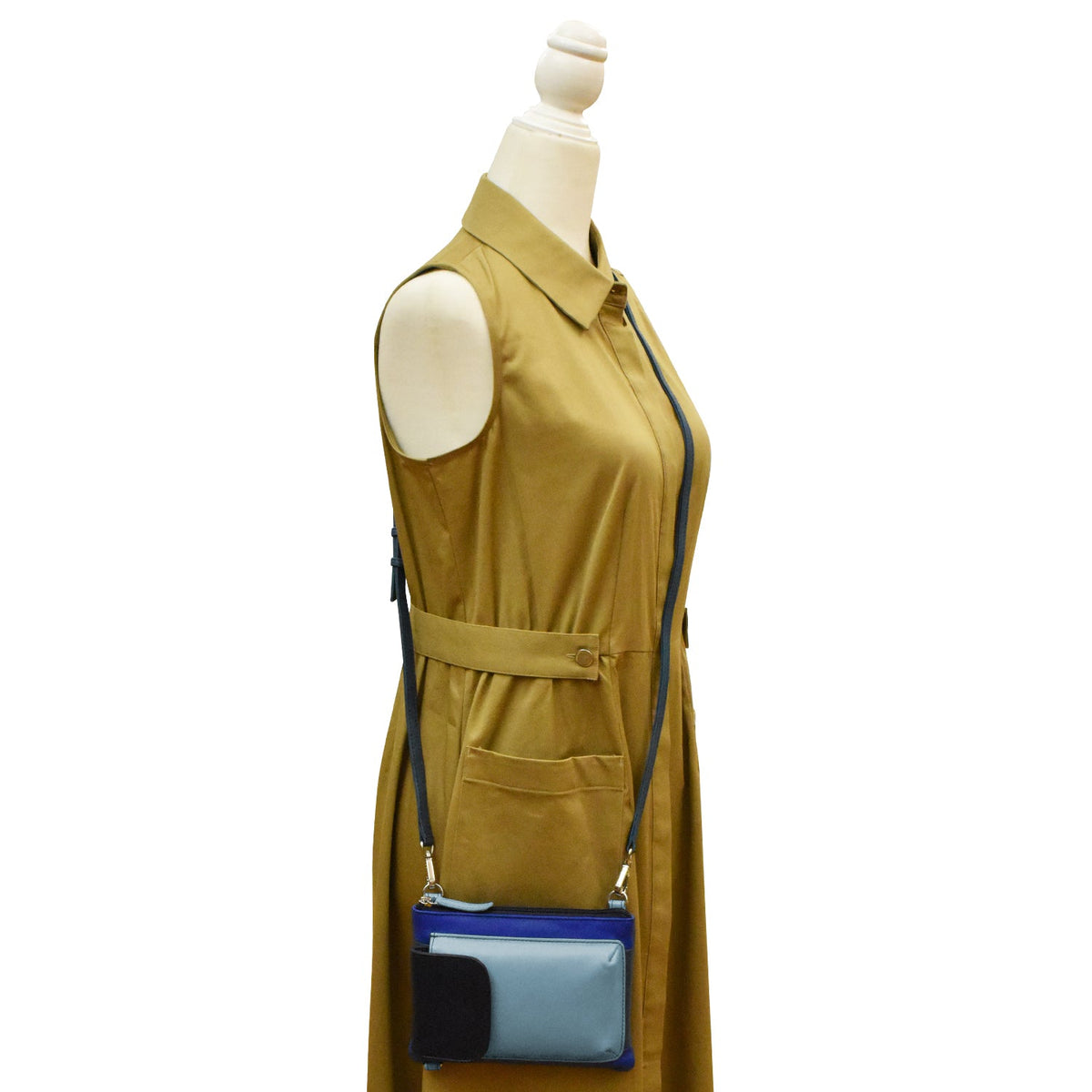 crossbody bag with a phone pocket on a white background