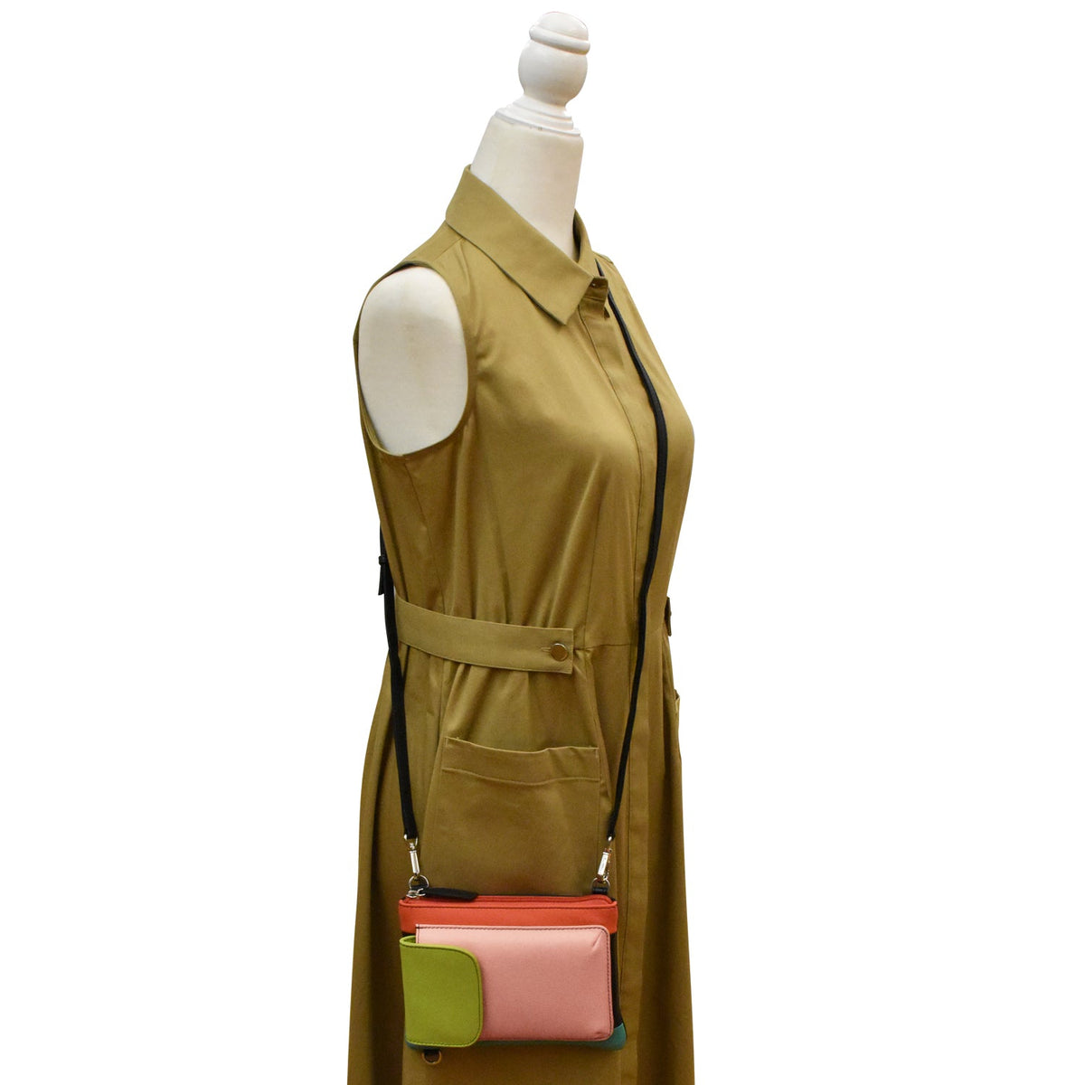 crossbody bag with a phone pocket on a white background
