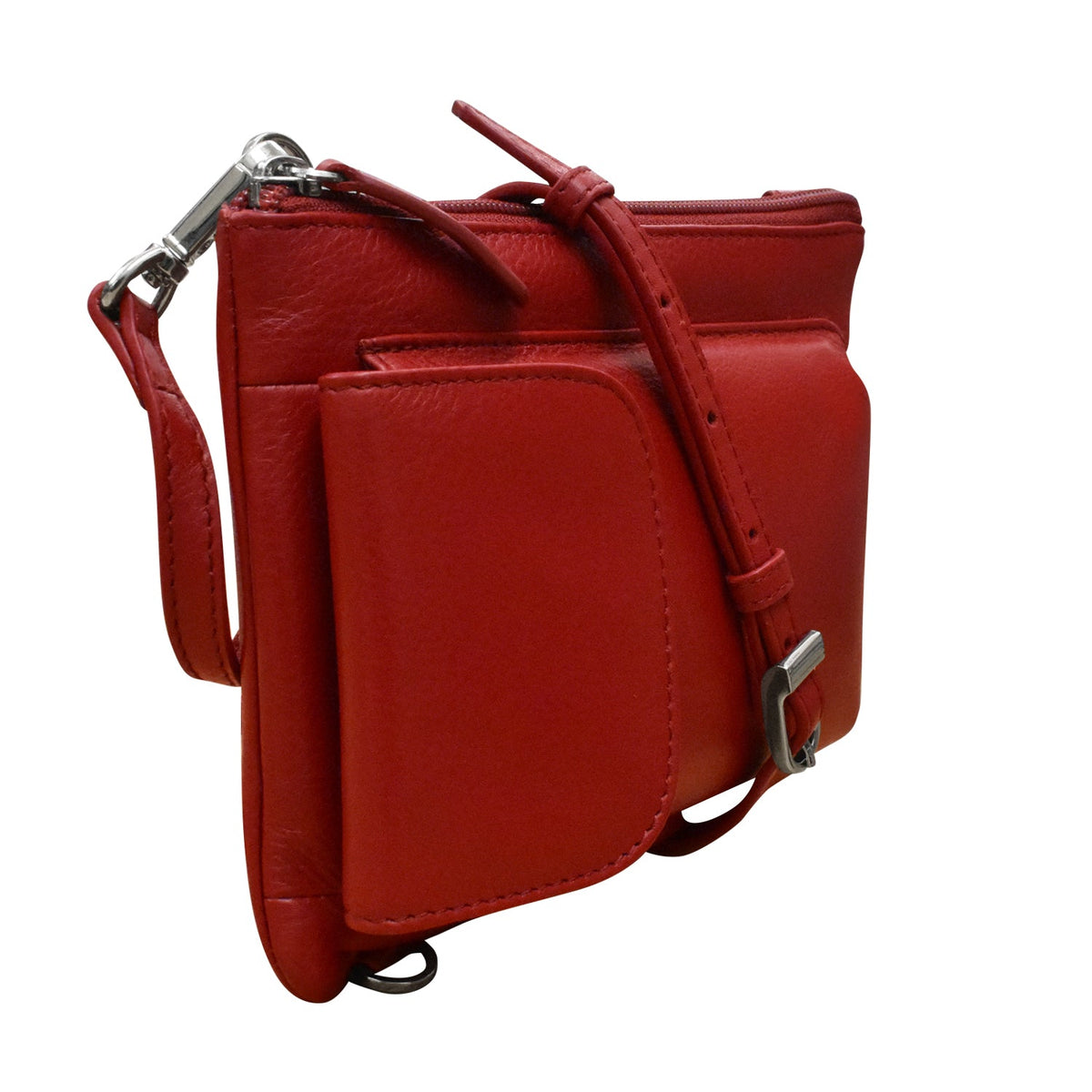 crossbody bag with a phone pocket on a white background