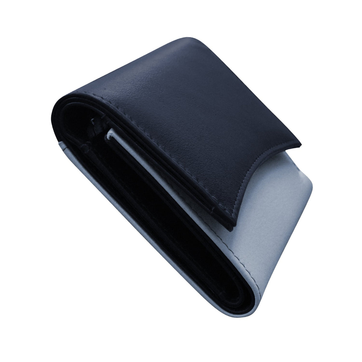 Black and gray wallet on a white background