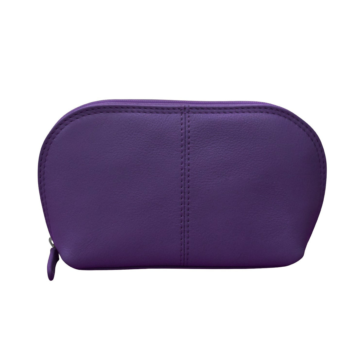 Purple leather pouch on a white background