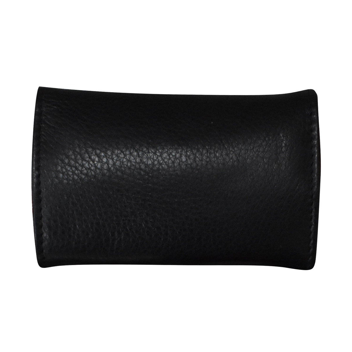 Black leather case on a white background