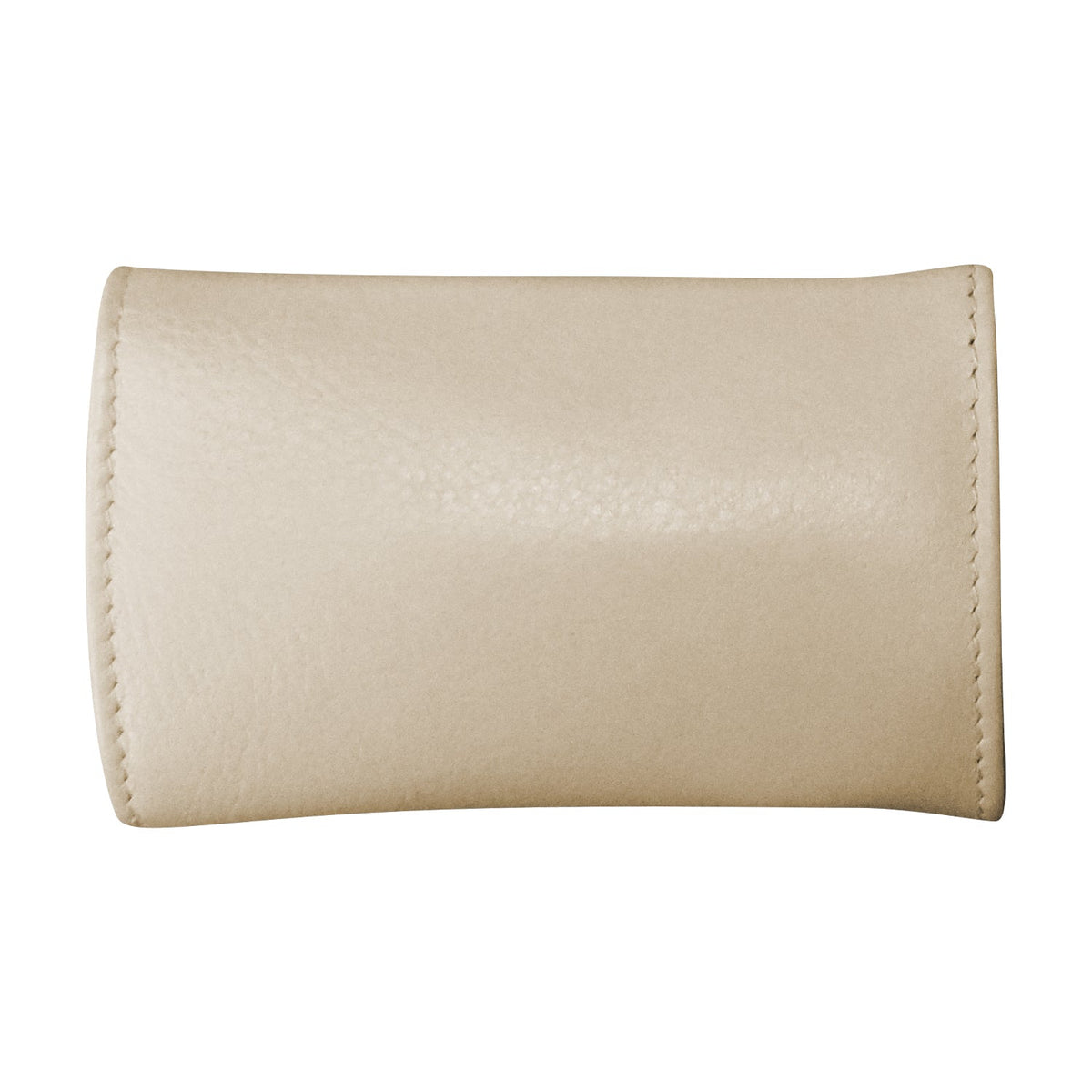 Beige leather wallet on a white background