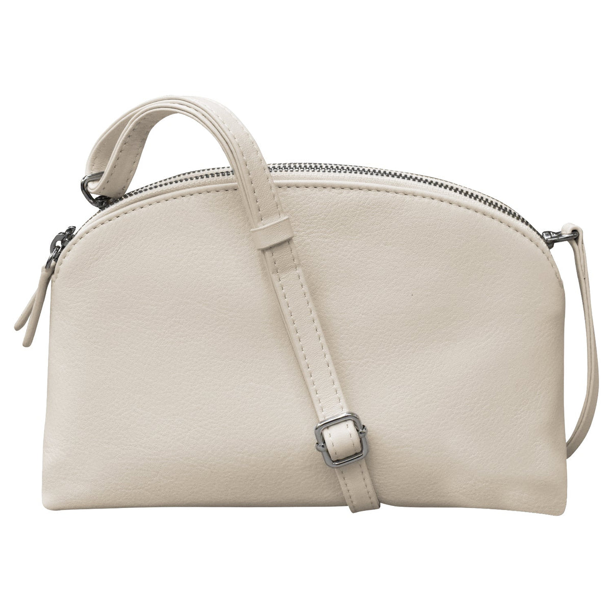 Beige handbag with a strap on a white background