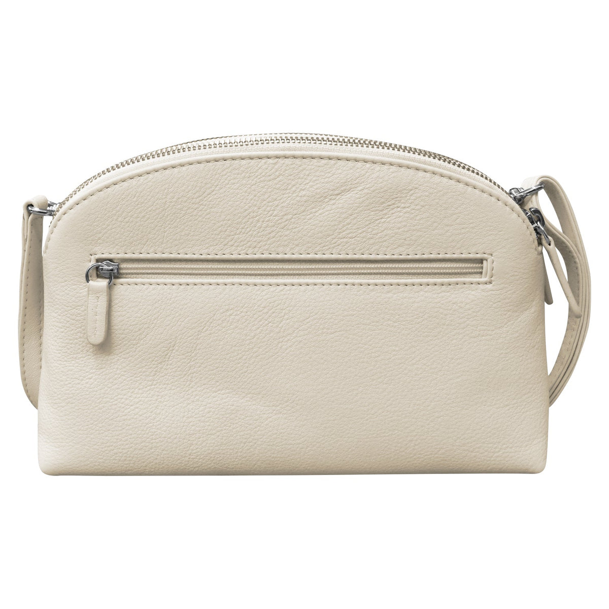 Beige crossbody bag on a white background