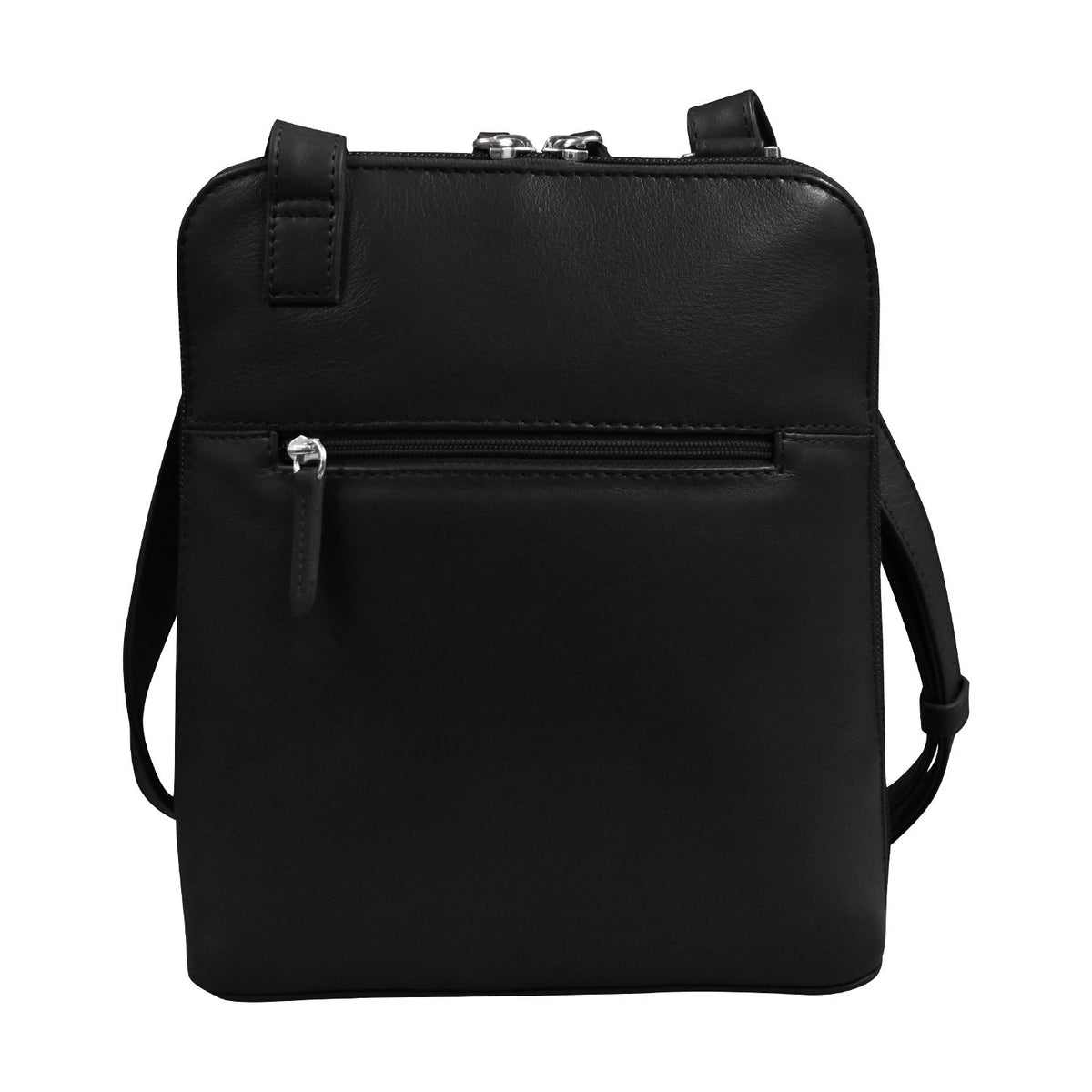 Black backpack on a white background